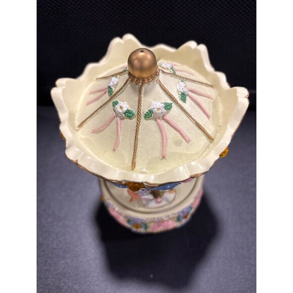 Vintage Musical Revolving Birthstone Carousel With Horses & Gem Accents November - Picture 8 of 14